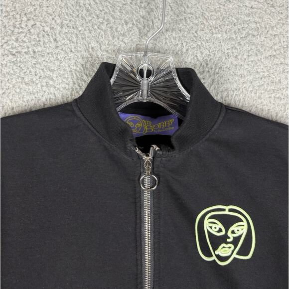 I’m Sorry By Petra Collins Jacket Women’s Medium Black Cropped Elbow Hearts - Picture 5 of 12